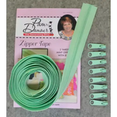 3 Yards of Reversible Coil Zipper Tape with 8 Slides - Mint - Zippers